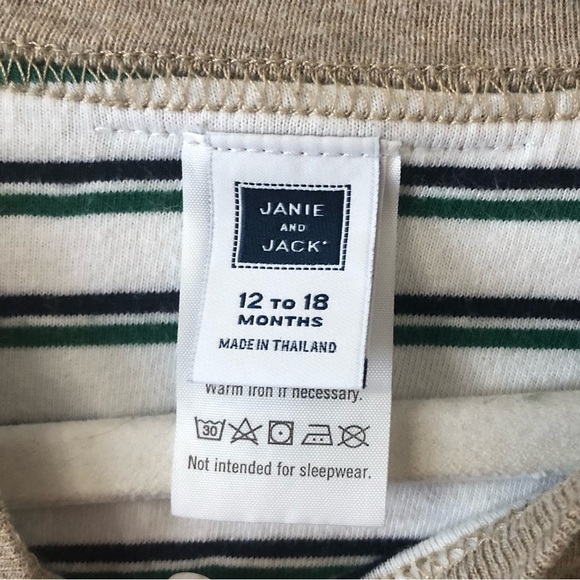 Janie and Jack Reversible Cotton Dog Sweater with Stripes - Size 12-18 Months - Picture 4 of 7